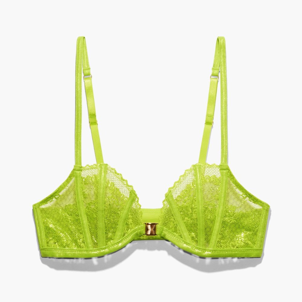 Caged Lace Front-Closure Bralette